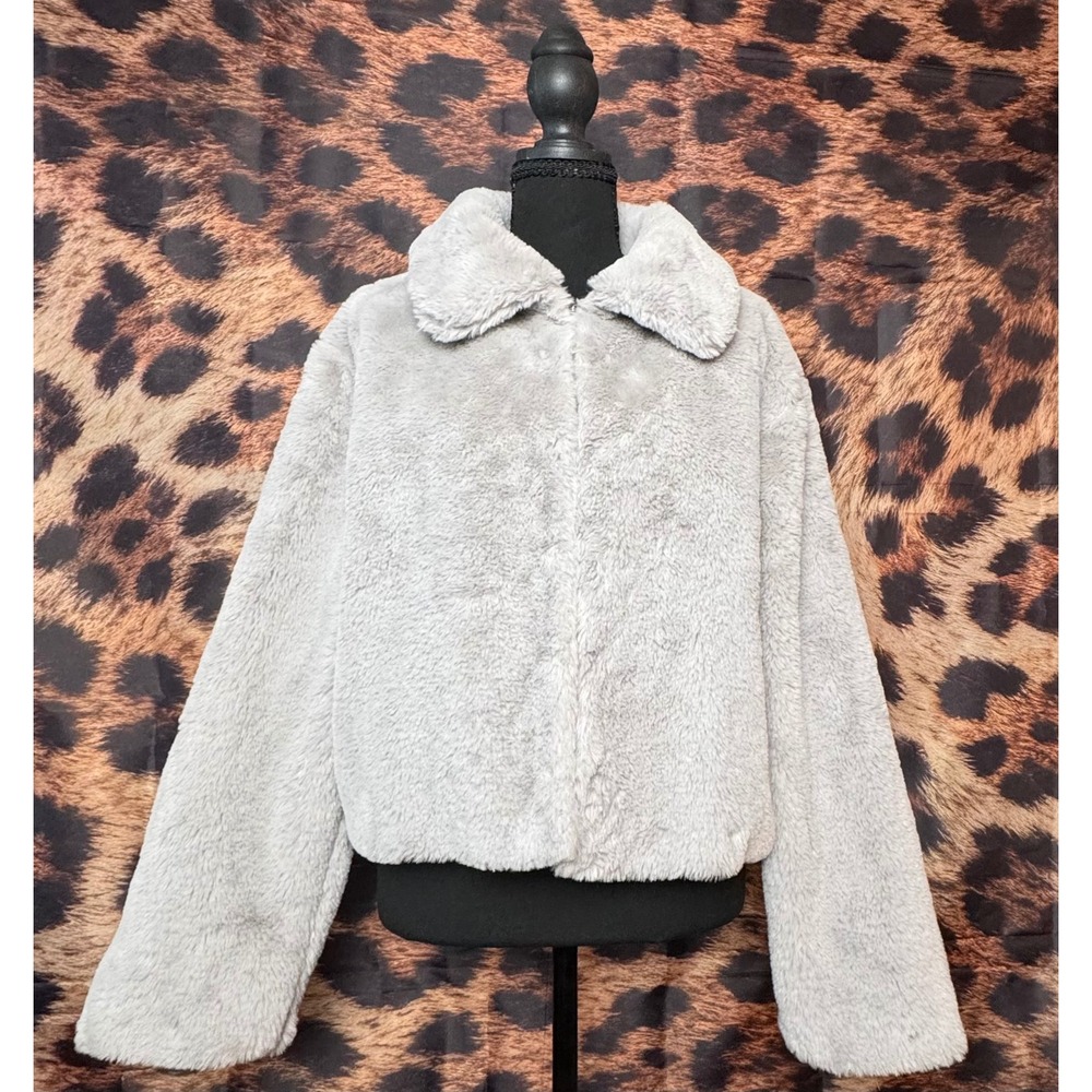 Supre Faux Fur Cropped Collared Coat L/XL